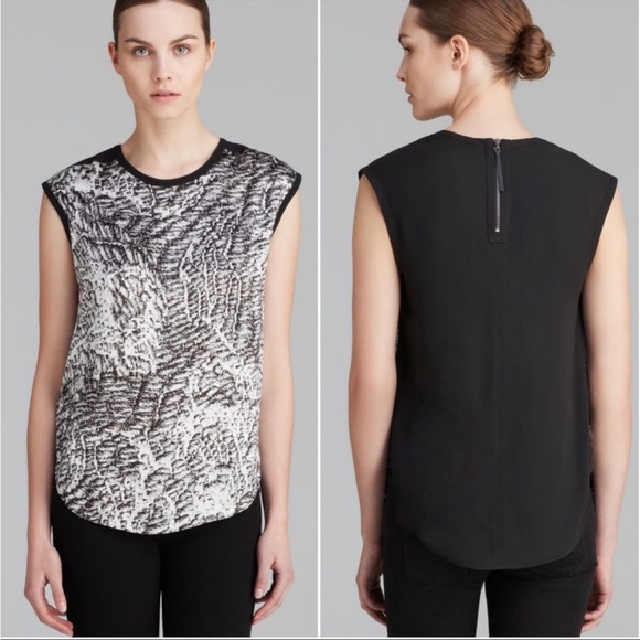 Helmut Lang Resid Print Satin Top Size Medium - Picture 2 of 11